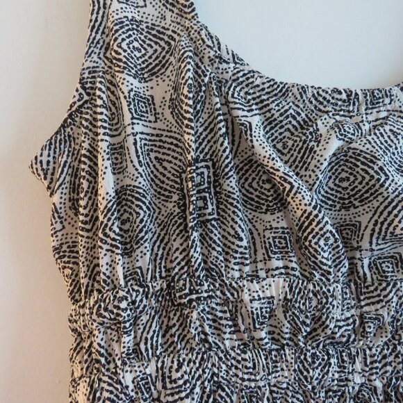 MARINE LAYER Nicole Mini Dress in Black & White Geo Summer Travel Pockets Sz XS - Picture 12 of 15